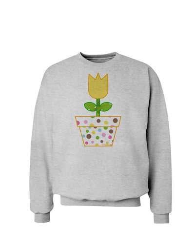 Easter Tulip Design - Yellow Sweatshirt by TooLoud-Sweatshirts-TooLoud-AshGray-Small-Davson Sales