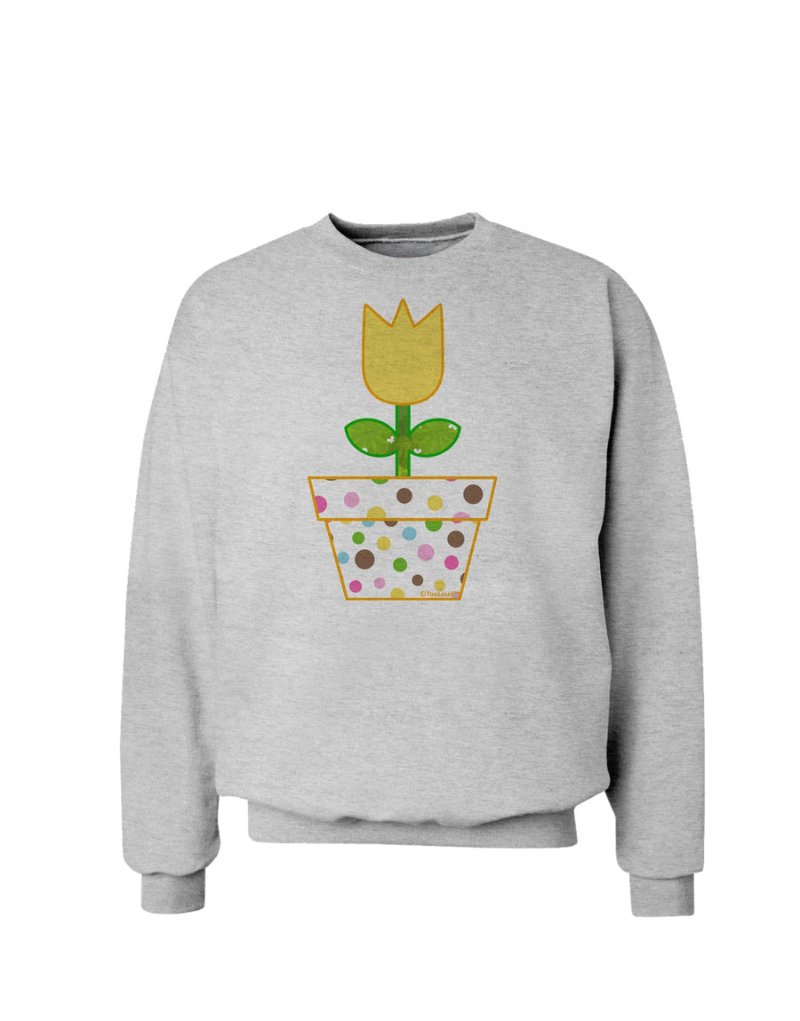 Easter Tulip Design - Yellow Sweatshirt by TooLoud-Sweatshirts-TooLoud-White-Small-Davson Sales