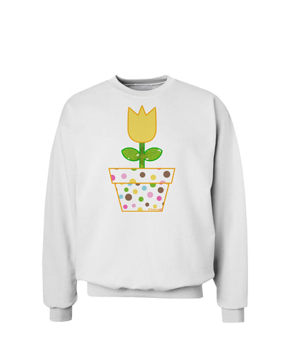 Easter Tulip Design - Yellow Sweatshirt by TooLoud-Sweatshirts-TooLoud-White-Small-Davson Sales