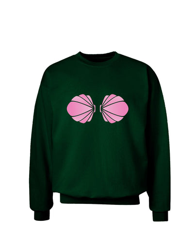 Easy Mermaid Costume Pink Shells - Halloween Adult Dark Sweatshirt-Sweatshirts-TooLoud-Deep-Forest-Green-Small-Davson Sales