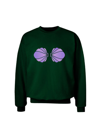 Easy Mermaid Costume Purple Shells - Halloween Adult Dark Sweatshirt-Sweatshirts-TooLoud-Deep-Forest-Green-Small-Davson Sales