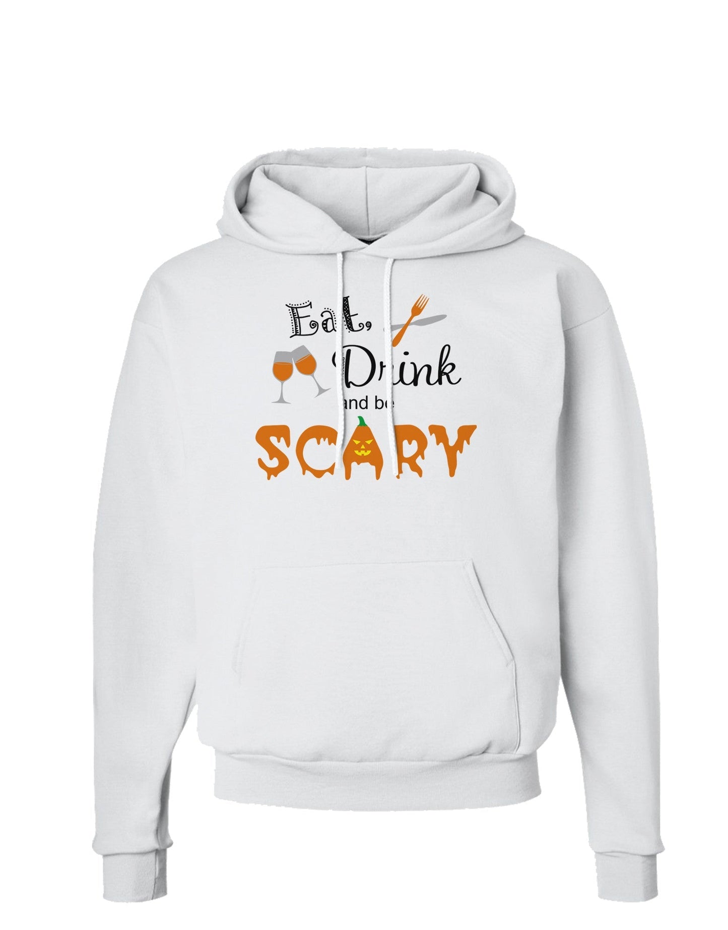 Eat Drink Scary Black Hoodie Sweatshirt-Hoodie-TooLoud-White-Small-Davson Sales