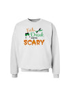 Eat Drink Scary Green Sweatshirt-Sweatshirts-TooLoud-White-Small-Davson Sales