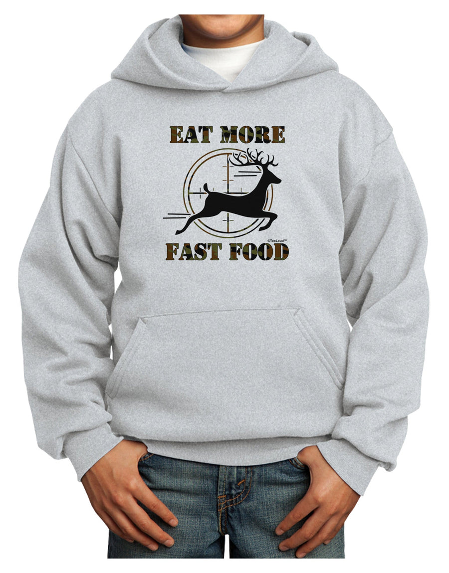 Eat More Fast Food - Deer Youth Hoodie Pullover Sweatshirt-Youth Hoodie-TooLoud-White-XS-Davson Sales