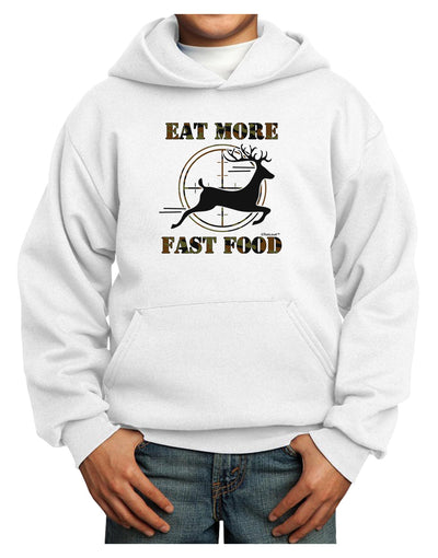 Eat More Fast Food - Deer Youth Hoodie Pullover Sweatshirt-Youth Hoodie-TooLoud-White-XS-Davson Sales