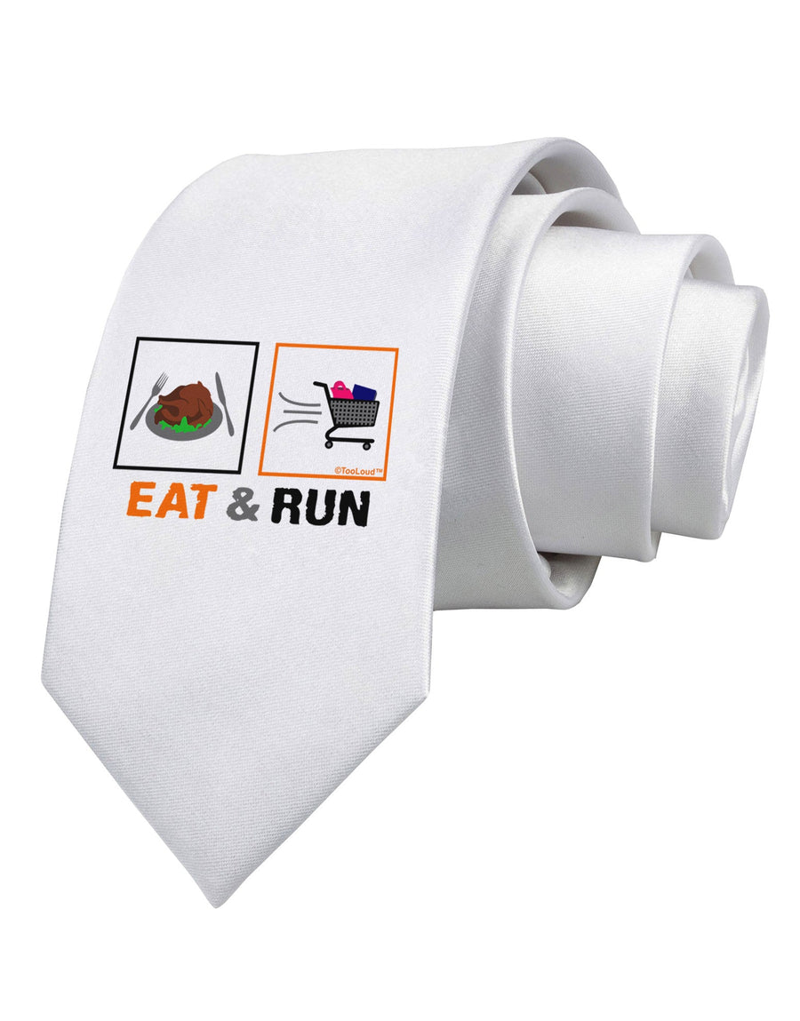 Eat & Run Black Friday Printed White Necktie