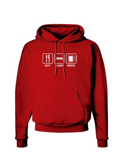 Eat Sleep Beer Design Dark Hoodie Sweatshirt by TooLoud-Hoodie-TooLoud-Red-Small-Davson Sales