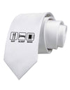 Eat Sleep Beer Design Printed White Necktie by TooLoud