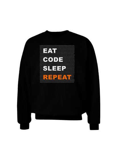 Eat Sleep Code Repeat Adult Dark Sweatshirt by TooLoud-Sweatshirts-TooLoud-Black-Small-Davson Sales