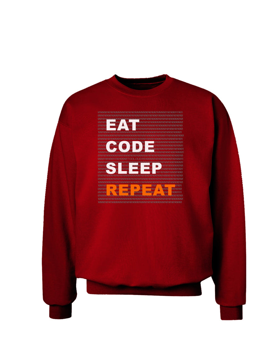 Eat Sleep Code Repeat Adult Dark Sweatshirt by TooLoud-Sweatshirts-TooLoud-Black-Small-Davson Sales