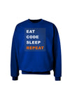 Eat Sleep Code Repeat Adult Dark Sweatshirt by TooLoud-Sweatshirts-TooLoud-Deep-Royal-Blue-Small-Davson Sales