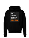 Eat Sleep Code Repeat Dark Hoodie Sweatshirt by TooLoud-Hoodie-TooLoud-Black-Small-Davson Sales