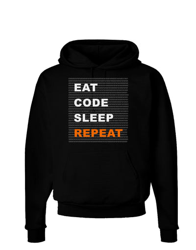 Eat Sleep Code Repeat Dark Hoodie Sweatshirt by TooLoud-Hoodie-TooLoud-Black-Small-Davson Sales