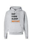 Eat Sleep Code Repeat Hoodie Sweatshirt by TooLoud-Hoodie-TooLoud-AshGray-Small-Davson Sales