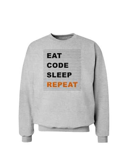 Eat Sleep Code Repeat Sweatshirt by TooLoud-Sweatshirts-TooLoud-AshGray-Small-Davson Sales