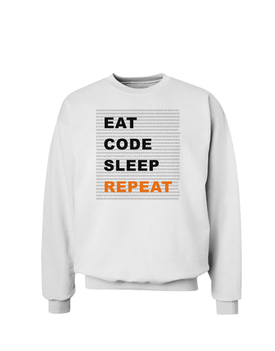 Eat Sleep Code Repeat Sweatshirt by TooLoud-Sweatshirts-TooLoud-White-Small-Davson Sales