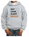 Eat Sleep Code Repeat Youth Hoodie Pullover Sweatshirt by TooLoud-Youth Hoodie-TooLoud-Ash-XS-Davson Sales