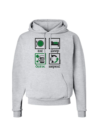 Eat Sleep Drink Green Beer Repeat Hoodie Sweatshirt-Hoodie-TooLoud-AshGray-Small-Davson Sales