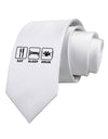 Eat Sleep Drum Design Printed White Necktie by TooLoud