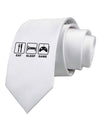 Eat Sleep Game Design Printed White Necktie by TooLoud