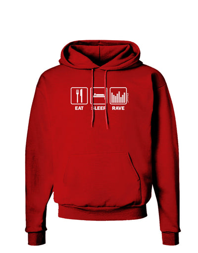 Eat Sleep Rave Dark Hoodie Sweatshirt by TooLoud-Hoodie-TooLoud-Red-Small-Davson Sales