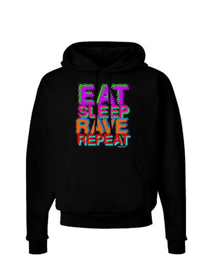 Eat Sleep Rave Repeat Color Dark Hoodie Sweatshirt by TooLoud-Hoodie-TooLoud-Black-Small-Davson Sales