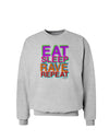 Eat Sleep Rave Repeat Color Sweatshirt by TooLoud-Sweatshirts-TooLoud-AshGray-Small-Davson Sales