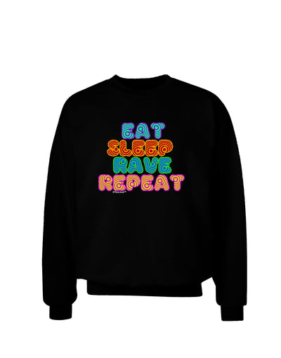 Eat Sleep Rave Repeat Hypnotic Adult Dark Sweatshirt by TooLoud-Sweatshirts-TooLoud-Black-Small-Davson Sales