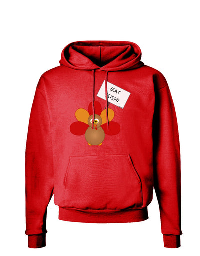 Eat Sushi Thanksgiving Turkey Dark Hoodie Sweatshirt-Hoodie-TooLoud-Red-Small-Davson Sales