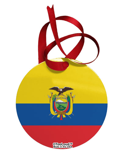 Ecuador Flag AOP Circular Metal Ornament All Over Print-Ornament-TooLoud-White-Davson Sales