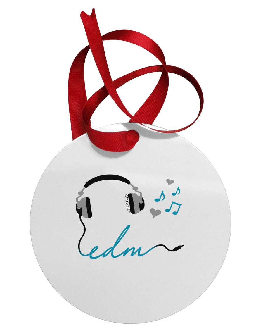 EDM Cord Blue Circular Metal Ornament-Ornament-TooLoud-White-Davson Sales