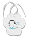 EDM Cord Blue Paw Print Shaped Ornament-Ornament-TooLoud-White-Davson Sales