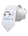 EDM Cord Blue Printed White Necktie