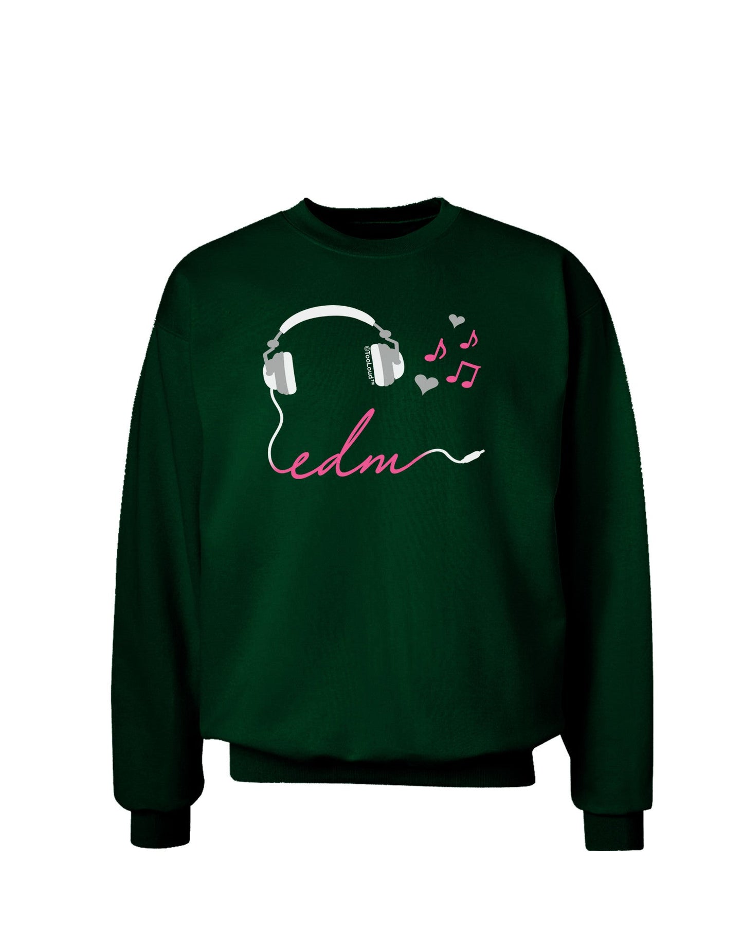 EDM Cord Pink Adult Dark Sweatshirt-Sweatshirts-TooLoud-Deep-Forest-Green-Small-Davson Sales