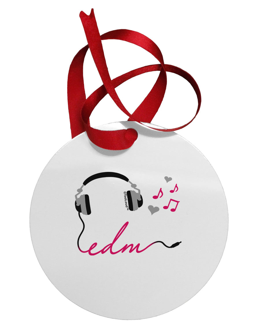 EDM Cord Pink Circular Metal Ornament-Ornament-TooLoud-White-Davson Sales