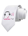 EDM Cord Pink Printed White Necktie