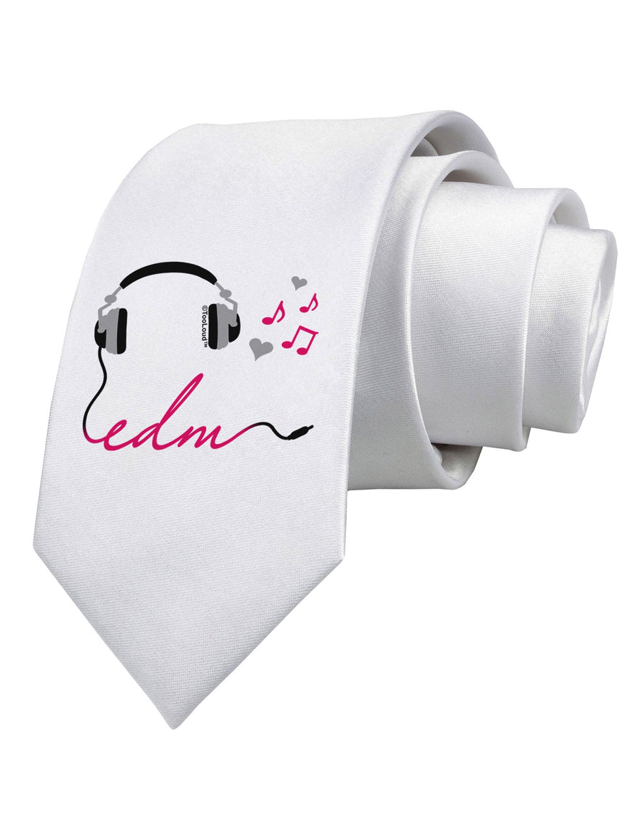 EDM Cord Pink Printed White Necktie