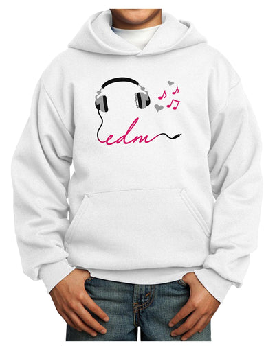 EDM Cord Pink Youth Hoodie Pullover Sweatshirt-Youth Hoodie-TooLoud-White-XS-Davson Sales