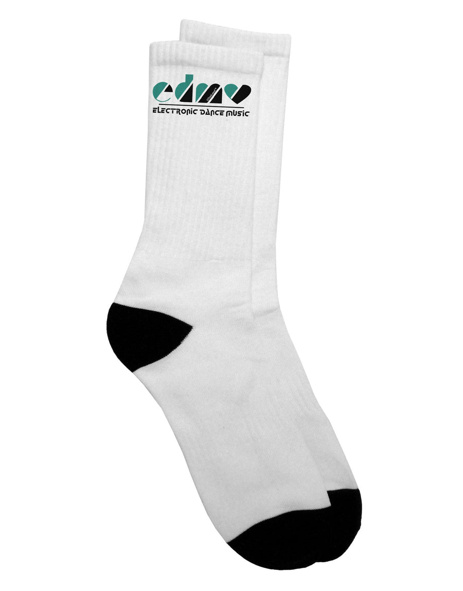 EDM Heart Black Crew Socks - A Must-Have for Fashionable Adults - TooLoud-Socks-TooLoud-White-Ladies-4-6-Davson Sales