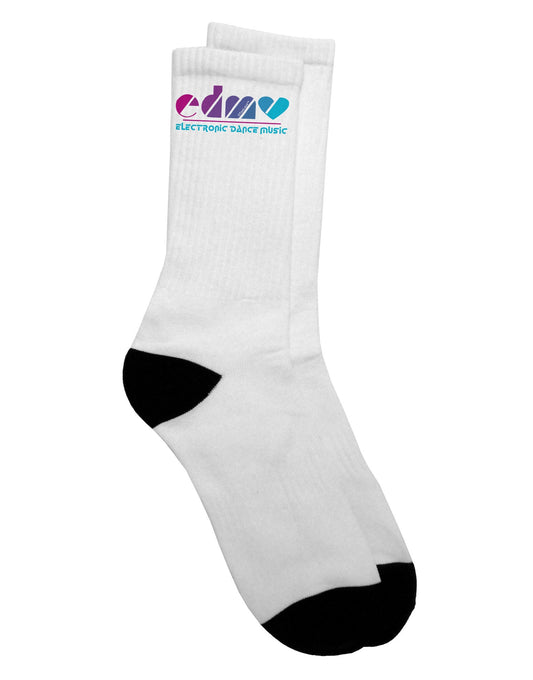 EDM Heart Crew Socks - Enhancing Your Style with Vibrant Energy - TooLoud-Socks-TooLoud-White-Ladies-4-6-Davson Sales