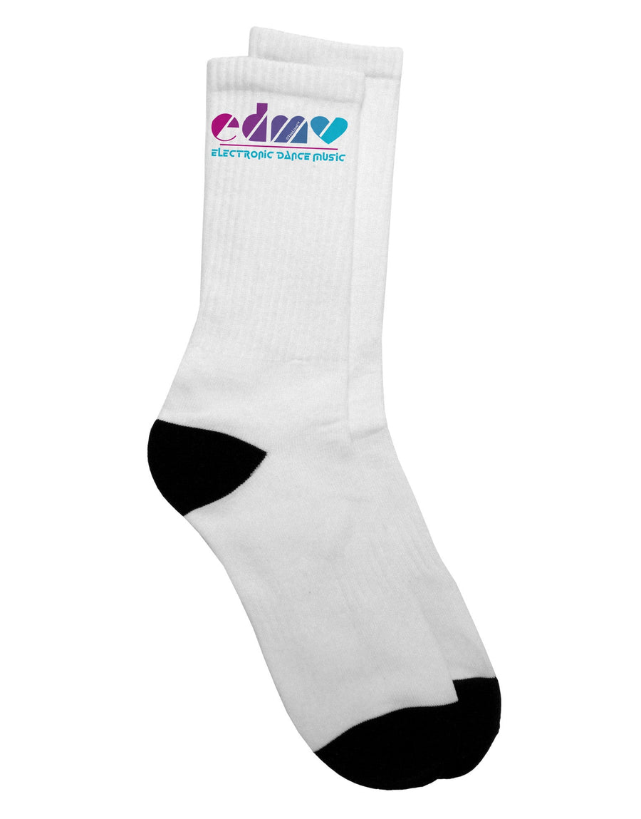 EDM Heart Crew Socks - Enhancing Your Style with Vibrant Energy - TooLoud-Socks-TooLoud-White-Ladies-4-6-Davson Sales