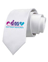 EDM Heart Printed White Necktie