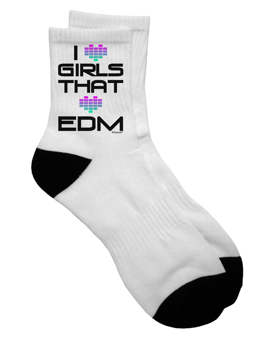 EDM-inspired Adult Short Socks for Girls who Love Music - TooLoud-Socks-TooLoud-White-Ladies-4-6-Davson Sales