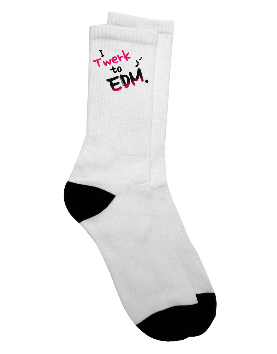 EDM-inspired Pink Adult Crew Socks for Twerking Enthusiasts - TooLoud-Socks-TooLoud-White-Ladies-4-6-Davson Sales