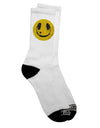 EDM Smiley Face Adult Crew Socks - A Vibrant Addition to Your Wardrobe by TooLoud-Socks-TooLoud-White-Ladies-4-6-Davson Sales