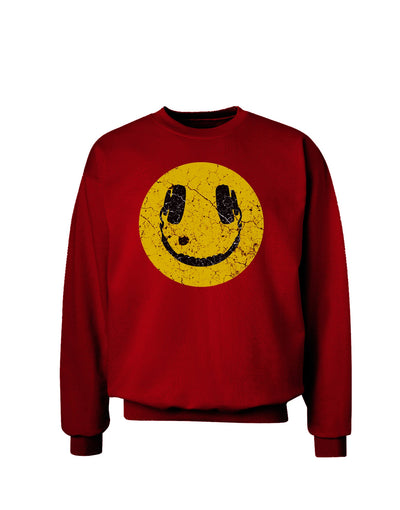 EDM Smiley Face Adult Dark Sweatshirt by TooLoud-Sweatshirts-TooLoud-Deep-Red-Small-Davson Sales