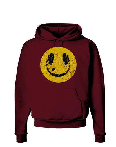 EDM Smiley Face Dark Hoodie Sweatshirt by TooLoud-Hoodie-TooLoud-Maroon-Small-Davson Sales