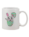 Eggcellent Bunny Hatching Design on 11 oz Coffee Mug - TooLoud-11 OZ Coffee Mug-TooLoud-White-Davson Sales