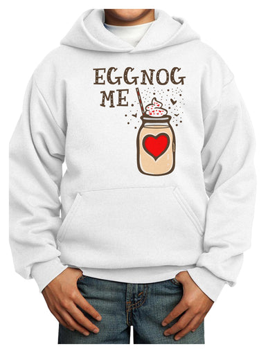 Eggnog Me Youth Hoodie Pullover Sweatshirt-Youth Hoodie-TooLoud-White-XS-Davson Sales