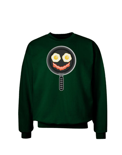 Eggs and Bacon Smiley Face Adult Dark Sweatshirt by TooLoud-Sweatshirts-TooLoud-Deep-Forest-Green-Small-Davson Sales